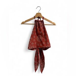 Rust Red Bandana Halter Top